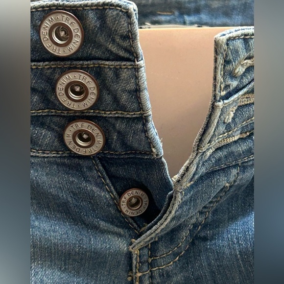 Zara Denim Rules By TRF Y2K Button Fly Low Rise Moto Zip Ankle Women Size 6 EUC! - Picture 5 of 11